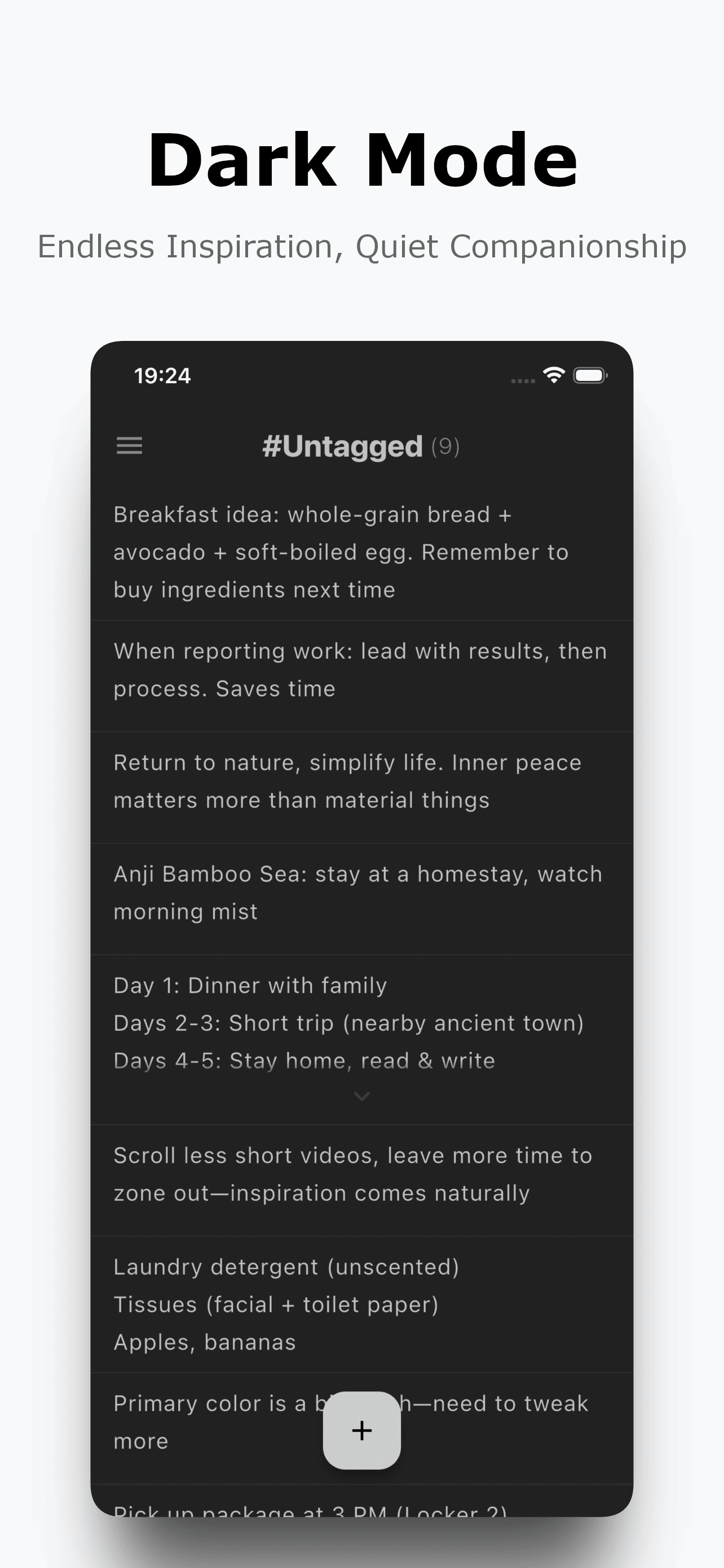 Offnote search feature interface
