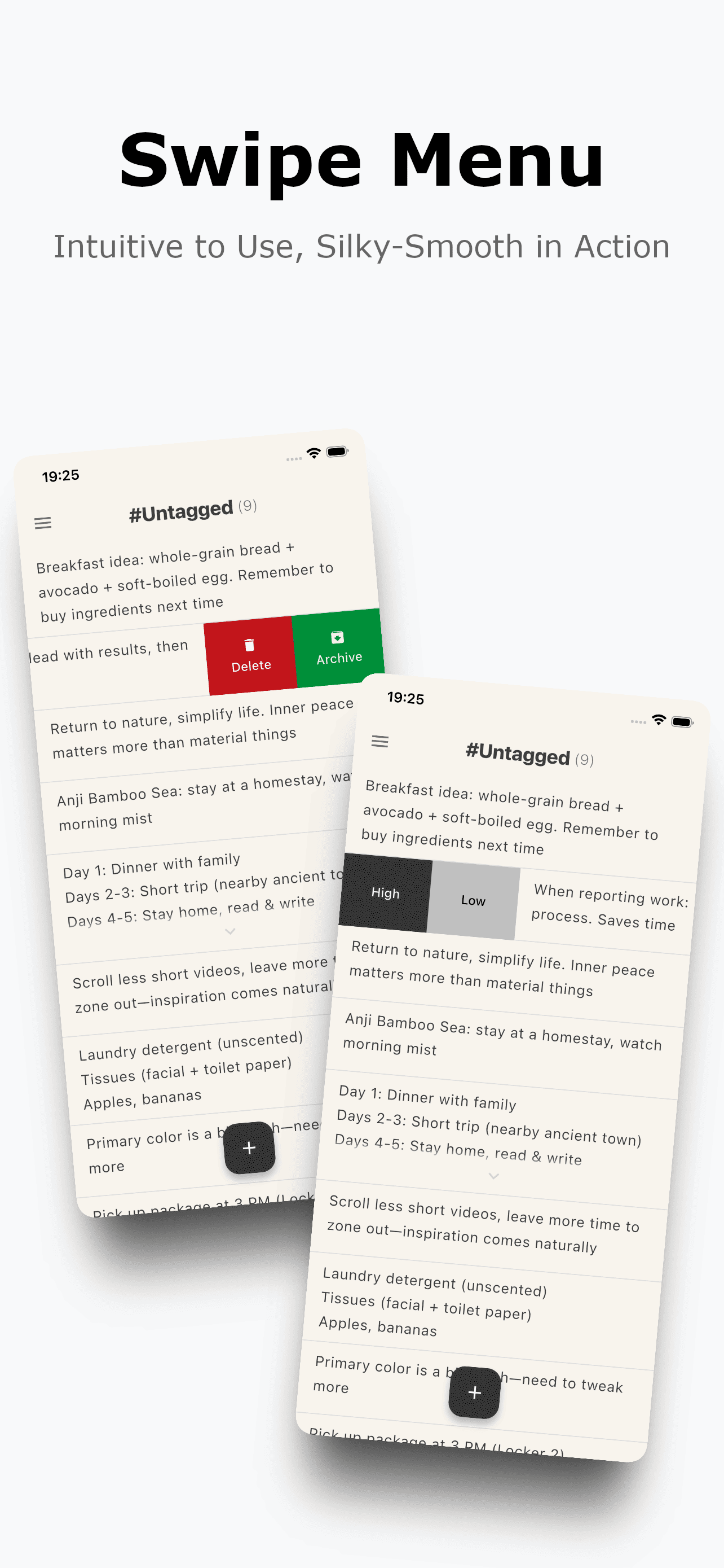 Offnote gesture controls example interface